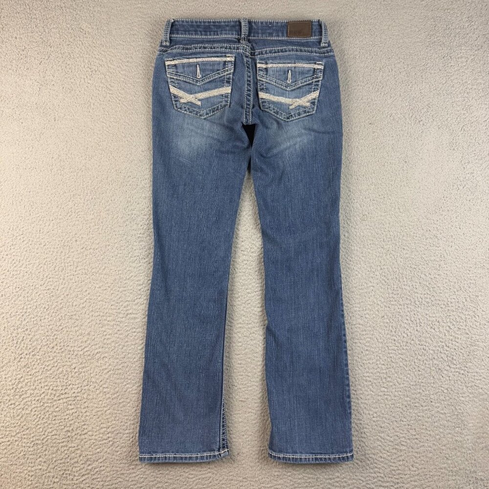 BKE Denim Jeans Womens 25R Blue Payton Bootcut Thick Stitch Mid Rise Stretch - Picture 2 of 8